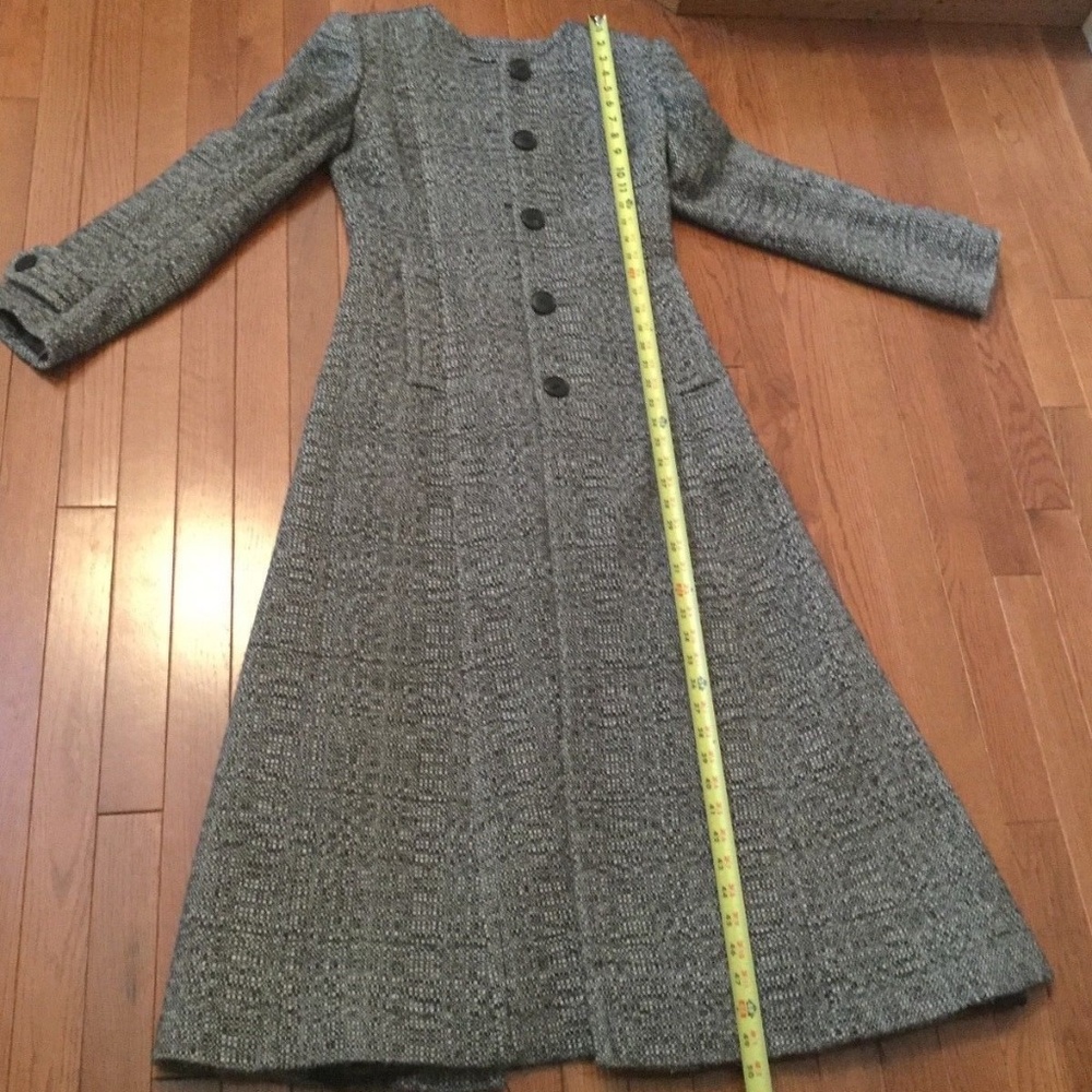 Dolce & Gabbana Alpaca Long Coat IT 40 US 4 SMALL Dark Chocolate Brown White